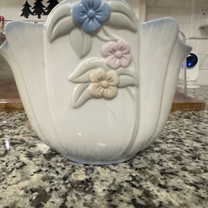 FTD Vintage Floral Ceramic Vase with Pastel Accents